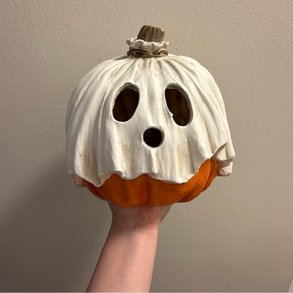 Pumpkin Ghost Light Up Decor - Large Size